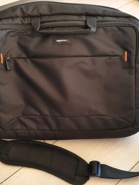 AmazonBasics Black Laptop Messenger Bag with Padded Strap
